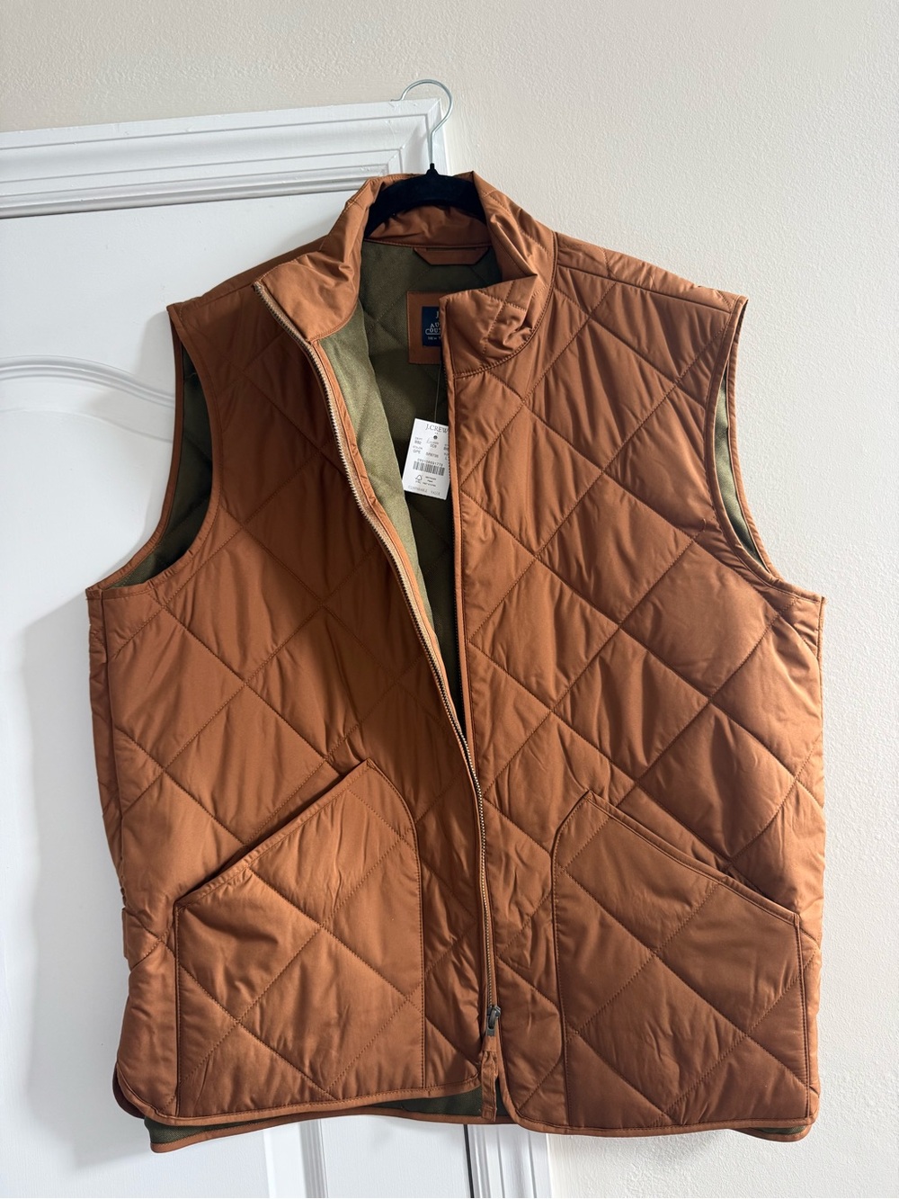 J. Crew Quilted Rust-Brown Men's Vest